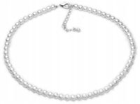 Czeskie Drobne Perły Biały Naszyjnik Choker 37cm
