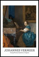 Plakat 61x91,5cm Design Seated at a Virginal, Vermeer Vintage do Salonu