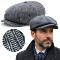 Kaszkiet męski OCIEPLANY Czapka Old School 40% WEŁNY Pako Jeans Retro