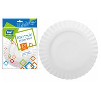 Talerzyki jednorazowe deserowe papierowe średnica 18 cm 12 sztuk