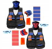 PODWÓJNY ZESTAW BOJOWY VEST SET DO NERF KAMIZELKI STRZAŁKI OKULARY BANDANY