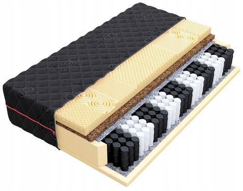 Materac DARK pocket stref MASUJĄCY kokos pianka profilowana 200x200 24cm na Arena.pl
