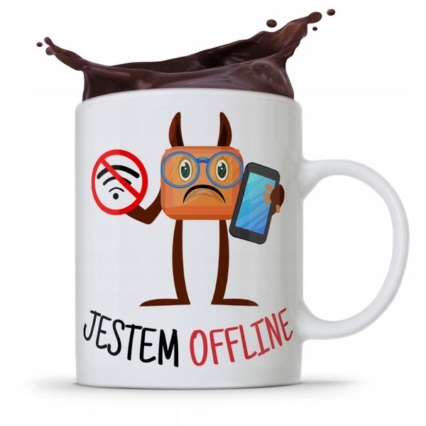 Kubek Informatyka Programisty Jestem Offline Z Nadrukiem Ze Zdjęciem zdjęcie 1