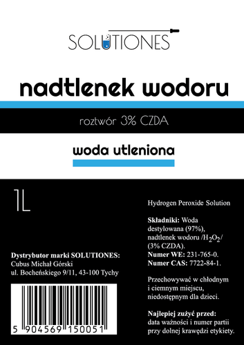 Woda utleniona 3% - Nadtlenek wodoru 1 L Solutiones na Arena.pl