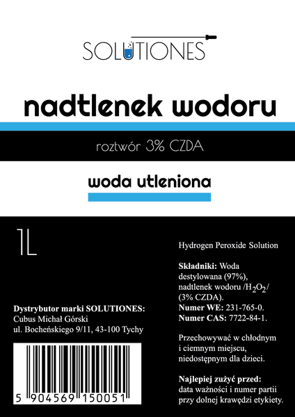 Woda utleniona 3% - Nadtlenek wodoru 1 L Solutiones zdjęcie 2