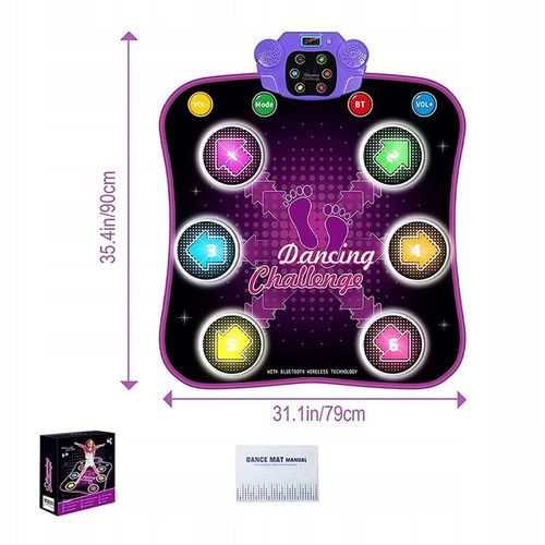 MATA DO TAŃCZENIA MUZYCZNA DLA DZIECI INTERAKTYWNA LED BLUETOOTH 27× POZIOM na Arena.pl