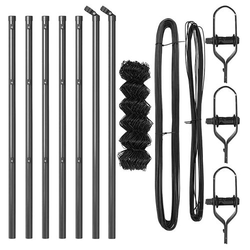 Ogrodzenie z ogniw ze słupkami Szary 0.4 x 10 m Stal na Arena.pl