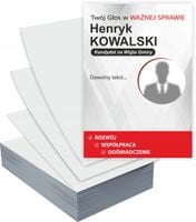 Ulotki A5 wyborcze 1000 szt WYBORY na WÓJTA gminy + GOTOWY PROJEKT