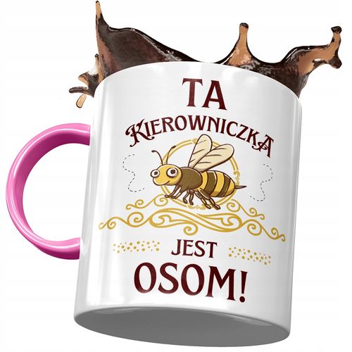 Kubek Różowy Dla Kierowniczki Jest Osom! Prezent Z Nadrukiem Ze Zdjęciem na Arena.pl