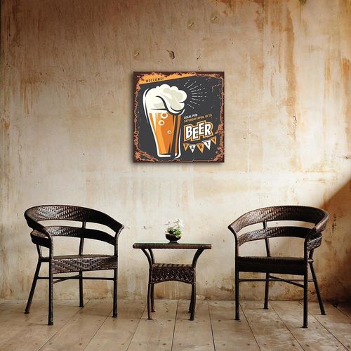 Obraz na płótnie - Canvas, Szyld piwo 60x60 na Arena.pl