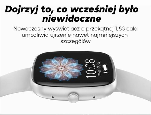 smartwatch damski gravity gt18-2 różowy pasek silikonowy + biały pasek na Arena.pl