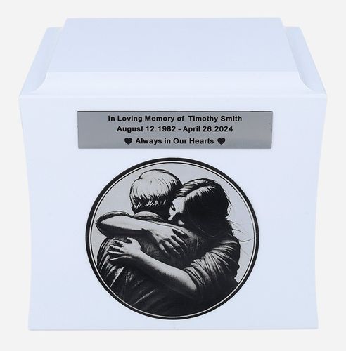 Urna kremacyjna dla dziadka Biały/Wzór1/Plakietka na Arena.pl