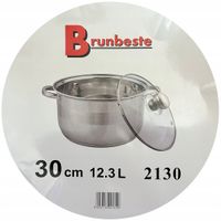 Garnek tradycyjny Brunbeste STALOWY Z POKRYWKĄ 12,3 l