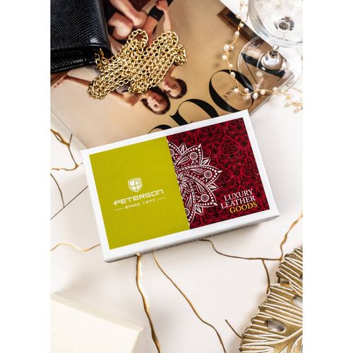 portfel damski z ochroną rfid czerwony na karty - peterson na Arena.pl