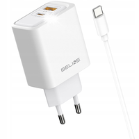 Ładowarka Beline 45W GaN USB-A/USB-C + kabel USB-C/USB-C BLN2CW45C biały