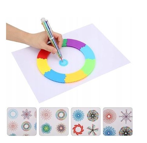 ZESTAW DLA DZIECI DO RYSOWANIA SPIROGRAF KREATYWNA EDUKACYJNA ZABAWA na Arena.pl