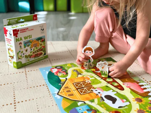 Puzzle 17 elementów. Na wsi. Pierwsze puzzle + figurki na Arena.pl