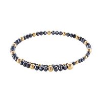 choker z granatowych koralików i złotych kulek (c25/mem/04au)