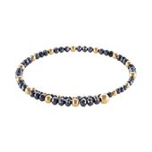 choker z granatowych koralików i złotych kulek (c25/mem/04au)