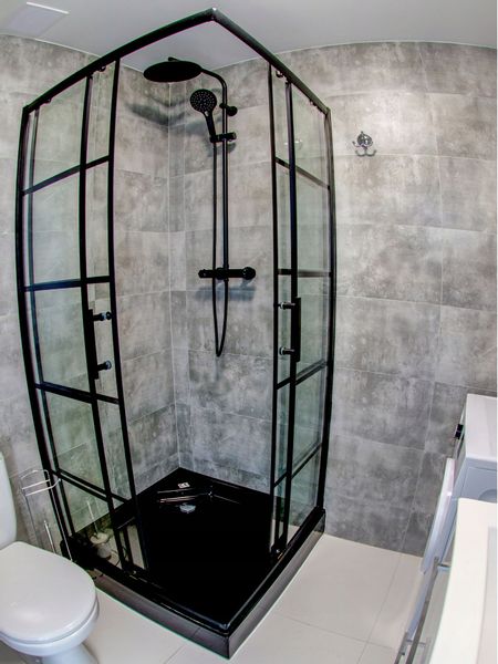 Czarny brodzik 100x100 ze stelażem Loft zdjęcie 4
