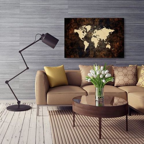 Deco Panel, Mapa świata na deskach 2 100x70 na Arena.pl
