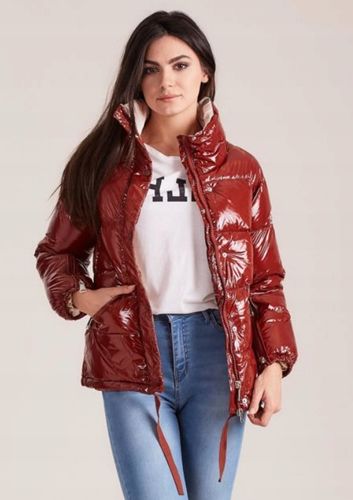 Kurtka damska BRĄZOWA lśniąca r S na Arena.pl