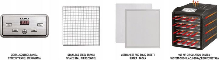 WYDAJNA SUSZARKA DO GRZYBÓW, OWOCÓW, ZIÓŁ DEHYDRATOR 9 SIT LUND zdjęcie 3