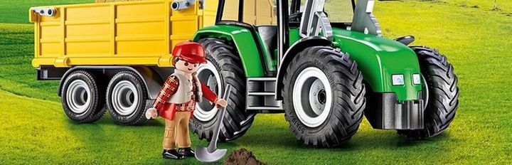 PLAYMOBIL DUŻY TRAKTOR Z ŁADOWACZEM I PRZYCZEPĄ 9317 + KATALOG Z PLAKATEM zdjęcie 7
