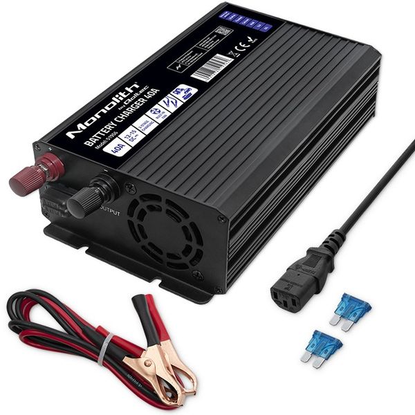 Inteligentna ładowarka do akumulatorów LiFePO4 AGM GEL SLA 40A 12V zdjęcie 2