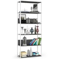 Regał do pokoju, loft, 6 półek, RAVEN, 80x32x192, biały, mat | TYLETEGOTU