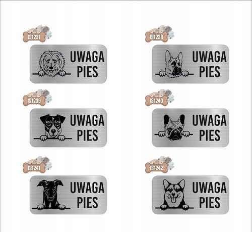 GRAWER Tabliczka nierdzewna 20x10 UWAGA PIES Lhasa apso na Arena.pl
