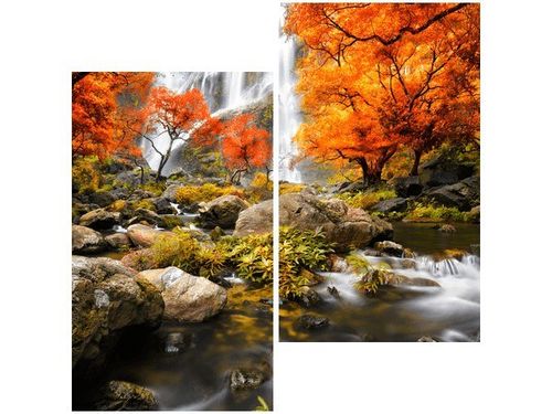 60X60CM JESIENNY WODOSPAD DWU OBRAZ ŚCIAN na Arena.pl
