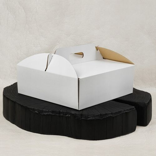 Karton pudełko na tort ciasto 21x21x8 cm BIAŁE opakowanie BARDZO MOCNE na Arena.pl