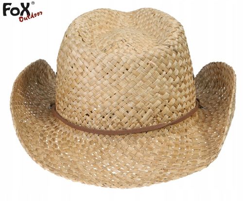 KAPELUSZ KOWBOJSKI SŁOMIANY SŁOMKOWY ze Sznurkiem MFH FOX OUTDOOR BROWN na Arena.pl