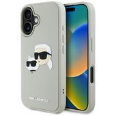 etui karl lagerfeld hc 3d rubber double  heads do iphone 16 beżowy