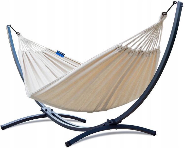 POTENZA Stelaż GRANDE PREMIUM + Hamak ROMA XL Ecru Kokon zdjęcie 1