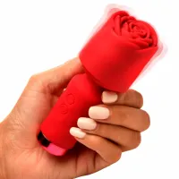 bloomgasm pleasure rose mini wand - czerwony masażer relaksacyjny usb