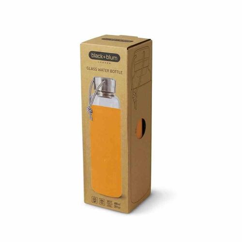 BB - Butelka szklana na wodę 600ml, pomarańczowa na Arena.pl