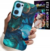 ETUI DO OPPO RENO7 5G - NIEBIESKO ZIELONY MARMUREK PLECKI WZORY