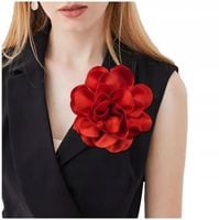 BROSZKA PRZYPINKA RÓŻA DUŻA 13 CM KWIAT ELEGANCKA CZERWONA DO MARYNARKI