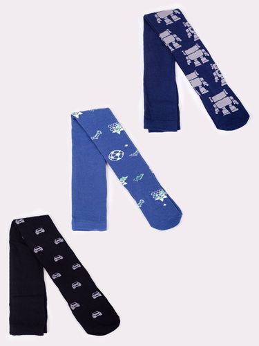 Rajstopy chłopięce bawełniane we wzory 3PAK 128-134 YOCLUB na Arena.pl