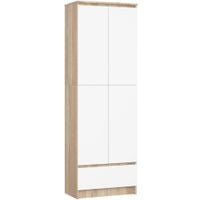 REGAŁ BIUROWY SZAFA R 60 cm CLP 1 SZUFLADA 2 DRZWI DĄB SONOMA / BIAŁY