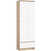 REGAŁ BIUROWY SZAFA R 60 cm CLP 1 SZUFLADA 2 DRZWI DĄB SONOMA / BIAŁY