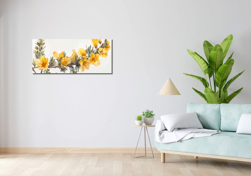 Obraz 100x40cm Żółte Kwiaty zdjęcie 2