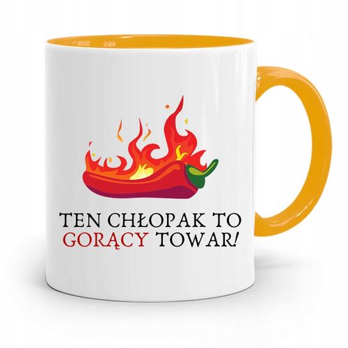 Kubek Żółty Prezent Dla Chłopaka Gorący Towar! Z Nadrukiem Ze Zdjęciem na Arena.pl
