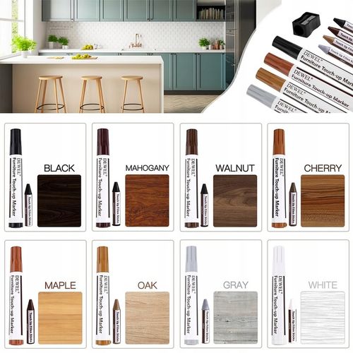 Zestaw DO NAPRAWY PANELI mebli markery WOSK NAPRAWCZY drzwi drewna RYS na Arena.pl