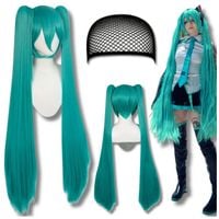 Peruka długa 110 cm anime z grzywką hatsune miku