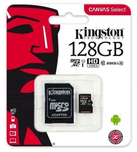 KARTA PAMIĘCI DO SMARTFONA microSD 128GB + ADAPTER zdjęcie 1