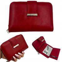 PORTFEL DAMSKI CZERWONY MAŁY SKÓRZANY PREZENT JENNIFER JONES