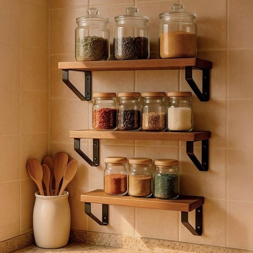 ZESTAW PÓŁEK 3 SZT PÓŁKA ŚCIENNA WISZĄCA DO SALONU KUCHNI NA KSIĄŻKI na Arena.pl